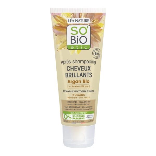 Après-shampoing Cheveux brillants Argan Bio 200ml - So' Bio ETIC
