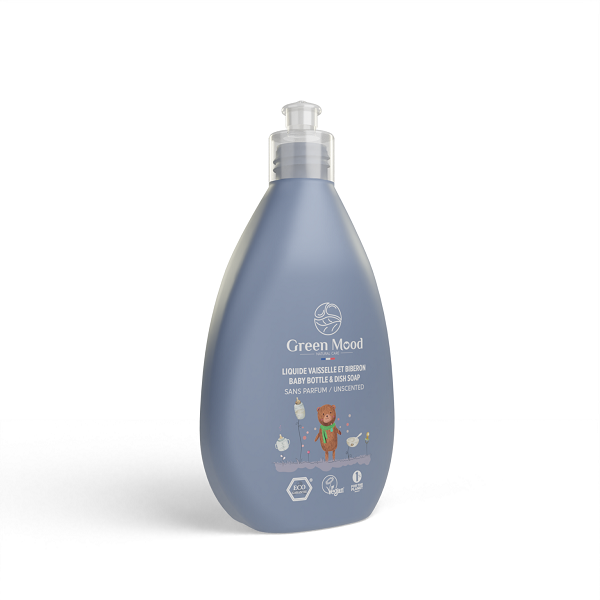 Liquide vaisselle biberon ecologique sans parfum, 500ml - GREEN MOOD