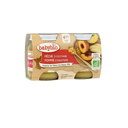 Purée de fruits, Pêche d'Occitanie Pomme de nouvelle-aquitaine - Babybio