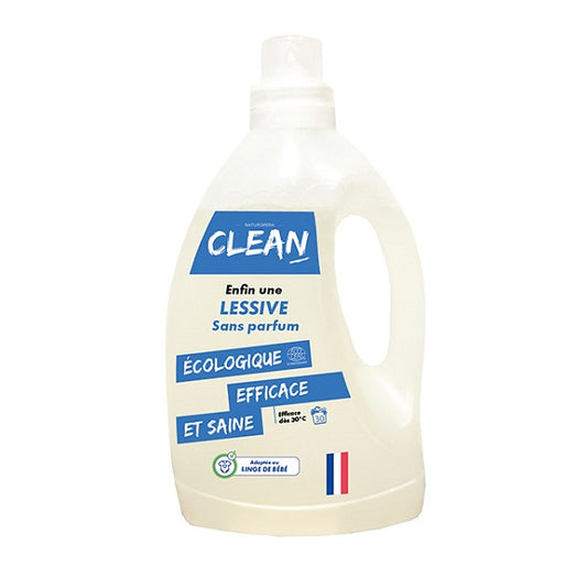 Lessive 30 Lavages sans Parfum, 1.5L - CLEAN