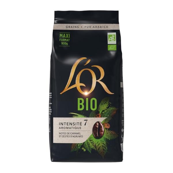Café en grains BIO, notes de caramel et zestes d'agrumes, Intensité 7, 900g - L'OR