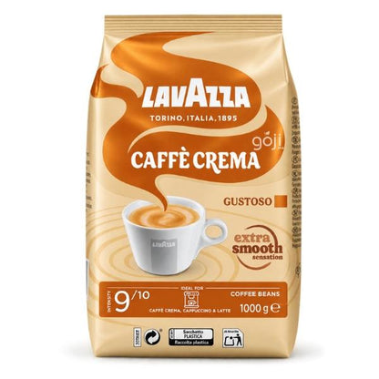 Café en grains Crema Gustoso, intensité 9/10, 1Kg – LavAzza
