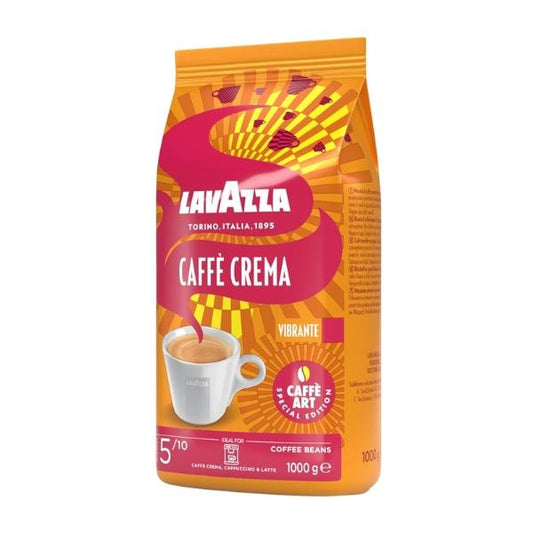 Café en grains Crema VIBRANTE, intensité 5/10, 1Kg – LavAzza
