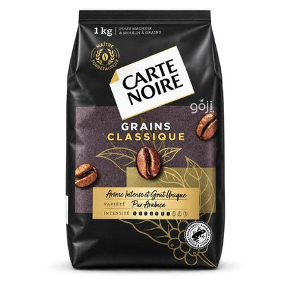 Café en grains classique, arôme intense, pur arabica, 1kg - CARTE NOIRE