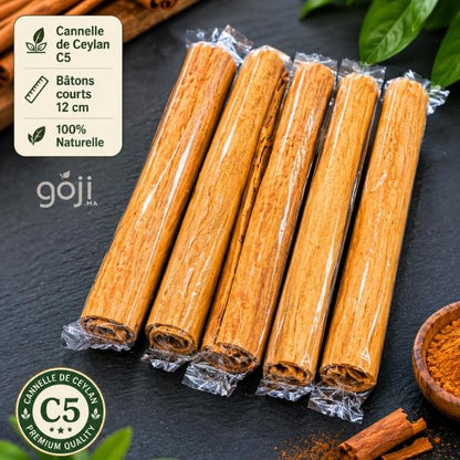 Cannelle de Ceylan C5 – Bâtons Courts 12 cm | قرفة سيلان قصيرة