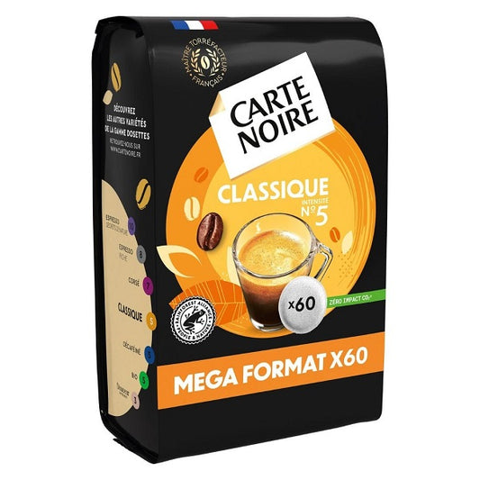Dosettes Senseo café CLASSIQUE, INTENSITÉ 5, 60 dosettes - Carte Noire