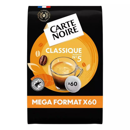 Dosettes Senseo café CLASSIQUE, INTENSITÉ 5, 60 dosettes - Carte Noire
