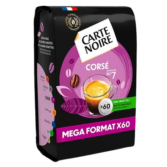 Dosettes Senseo café CORSÉ, INTENSITÉ 7, 60 dosettes - Carte Noire