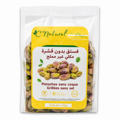Pistaches sans coque Grillées sans sel , فستق بدون قشرة مكلي غير مملح- C'Naturel