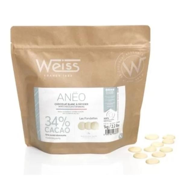 Chocolat à pâtisser - Blanc Anëo 34%, 1kg - WEISS
