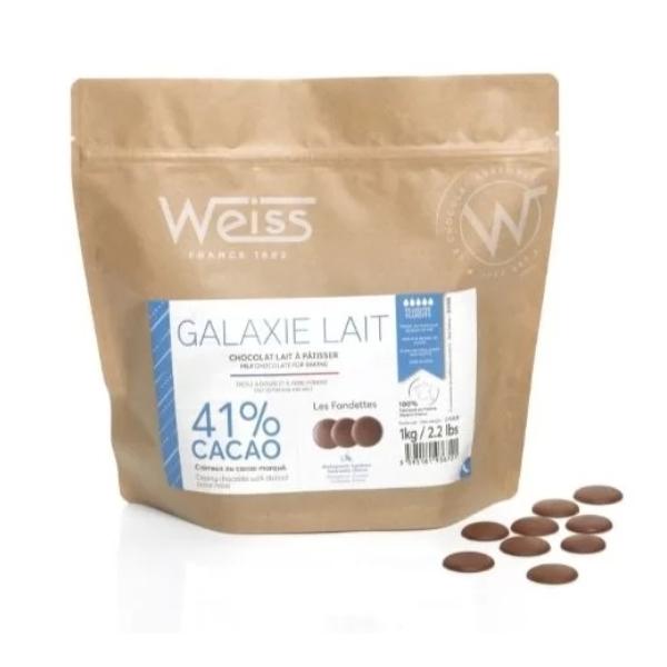 Chocolat à pâtisser - Lait Galaxie 41%, 1kg - WEISS