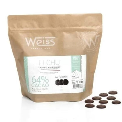 Chocolat à pâtisser - Noir Li Chu 64%, 1kg - WEISS