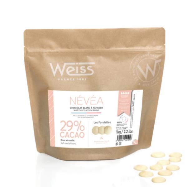 Chocolat de Pâtisserie Blanc - Névéa 29%, 1kg - WEISS