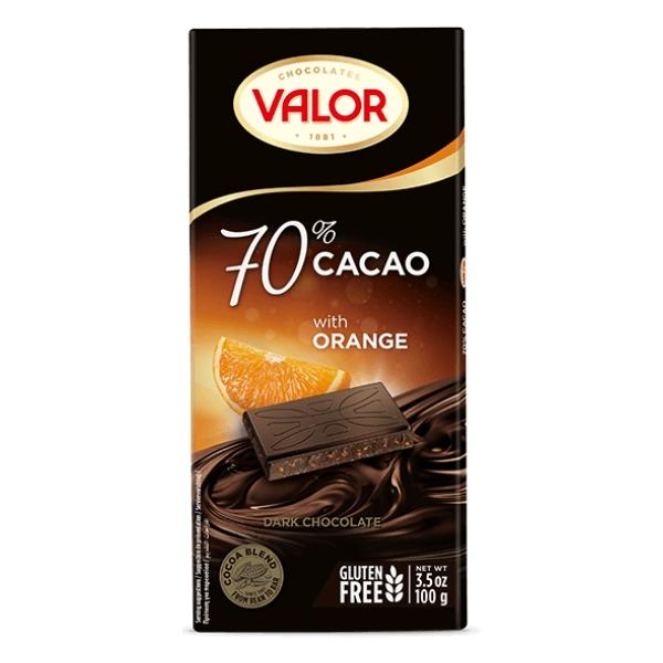 Chocolat noir à 70% avec orange - VALOR