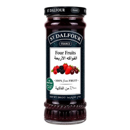 Confiture Quatre Fruits sans sucre ajouté, 284g - ST DALFOUR