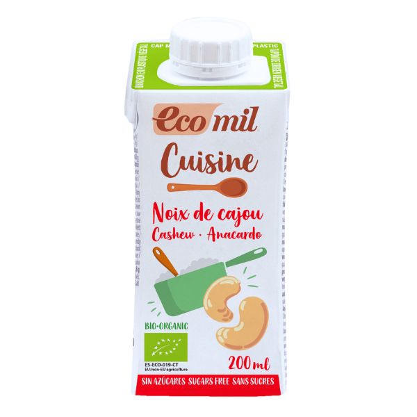 Crème cuisine à la noix de Cajou Bio, 200ml - Ecomil Cuisine