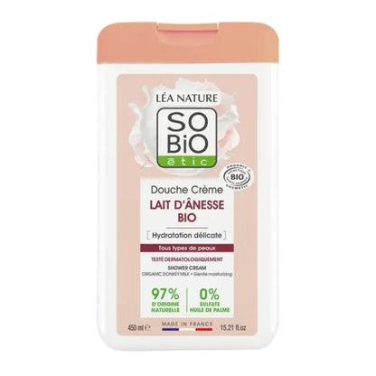 Douche crème au Lait d'Ânesse 450 ml - So' Bio ETIC