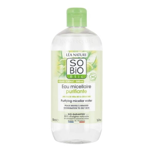 Eau micellaire Purifiante Hydra Aloe Vera, 500ml - So' Bio ETIC