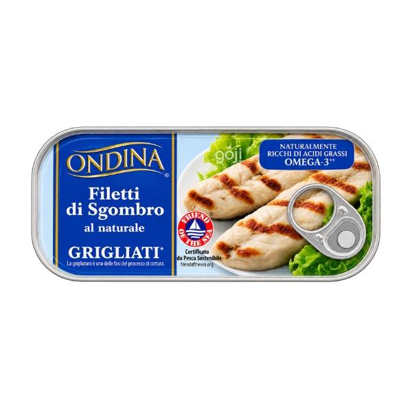 Filets de Maquereau Grillés au Naturel, 120g - ONDINA