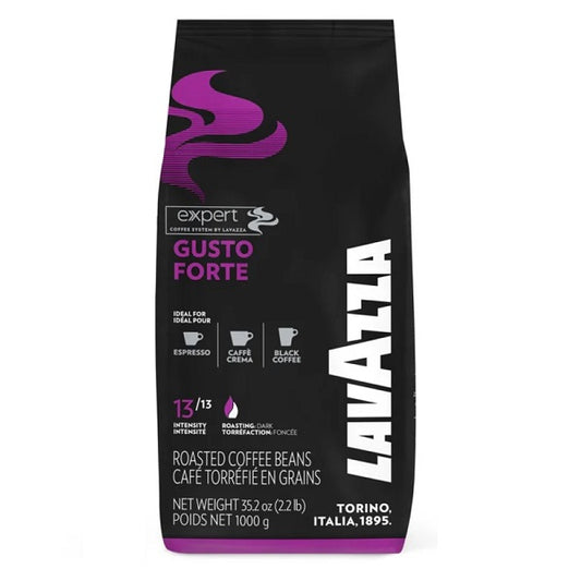 Café en grains GUSTO FORTE 1Kg, intensité 13 – Lavazza