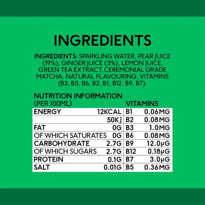 Boisson Healthy Energy Matcha Gingembre et poire, 250ml - PERFECT TED