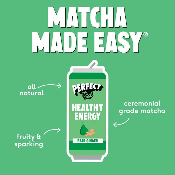 Boisson Healthy Energy Matcha Gingembre et poire, 250ml - PERFECT TED