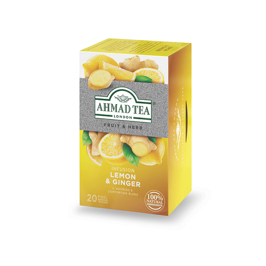 Infusion Citron et gingembre, 20 sachets - Ahmad Tea