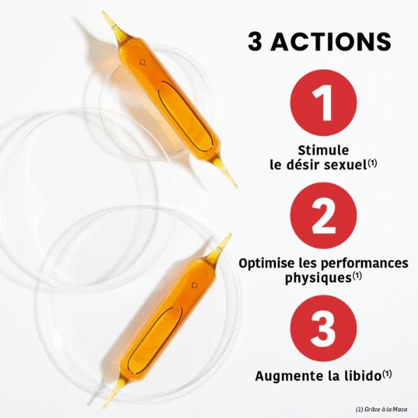 Maca 1500 Tribulus Ginseng Gingembre, 20 ampoules - SANTAROME BIO