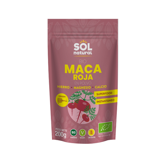 Maca rouge en poudre BIO, 200g - SOL NATURAL