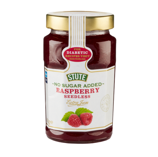 Confiture de framboises sans sucre ajouté et sans pépins, 430g - STUTE