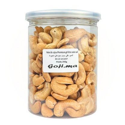 Noix de cajou Premium grillées SANS sel, 250g - Goji.ma