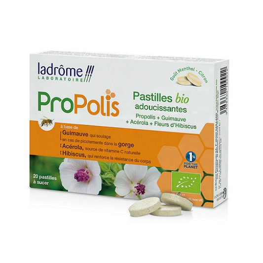 Pastilles adoucissantes à la Propolis bio, 20 pastilles - LADRÔME