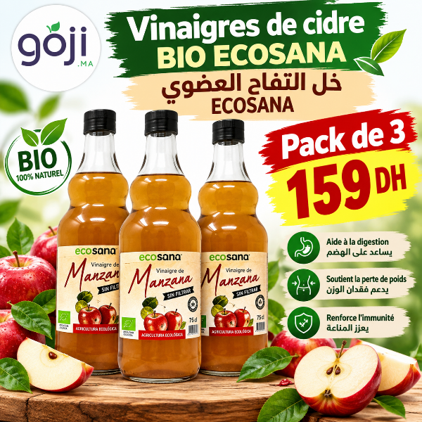 Pack de 3 vinaigres de cidre BIO ECOSANA