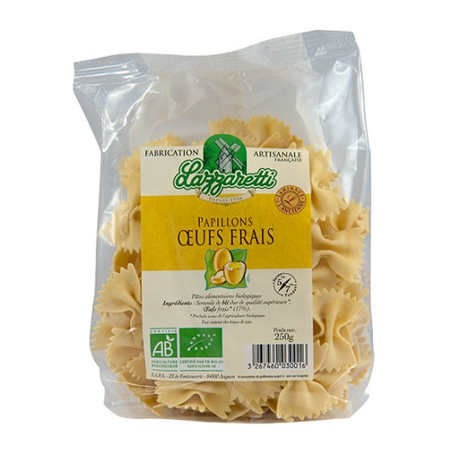 Pâtes tradition papillon aux œufs frais, 250g - LAZZARETTI