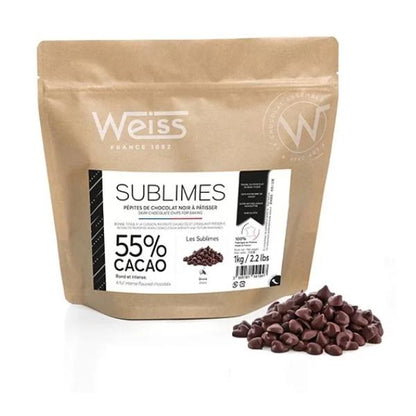 Pépites de chocolat noir 55% - Les Sublimes, 1kg - WEISS