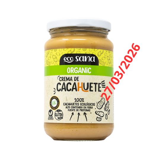Crème de Cacahuète douce Bio, 350g - ECOSANA