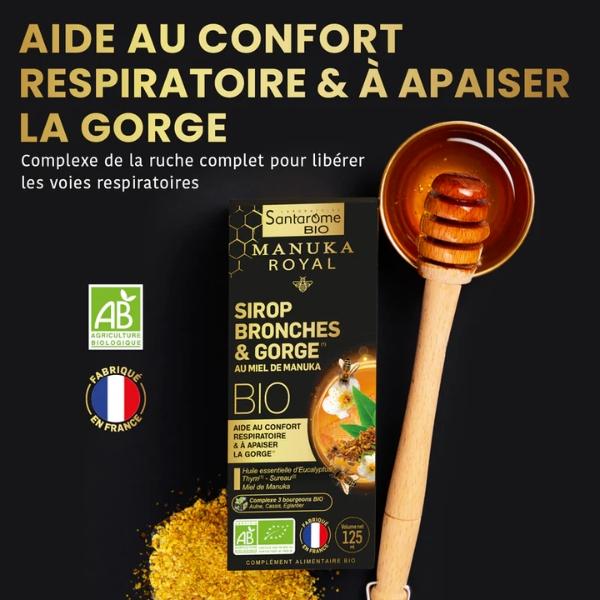 Sirop Bronches & Gorge au Miel de Manuka Bio - SANTAROME BIO