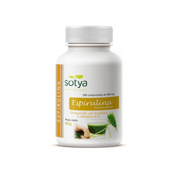 Spiruline Enrichi en vitamine b12, 200 comprimés - SOTYA