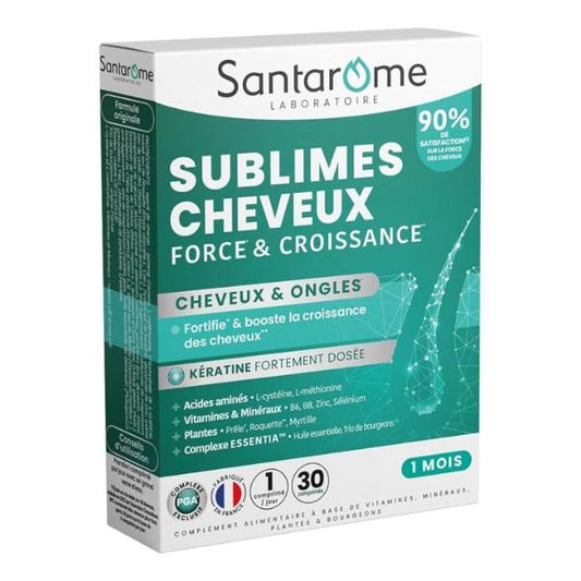 Sublimes Cheveux Force & Croissance, 30 comprimés - SANTAROME BIO