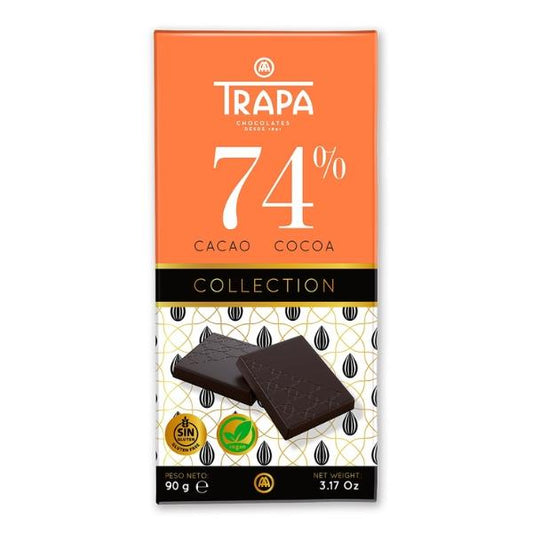 Tablette Chocolat noir Collection 74% cacao - TRAPA