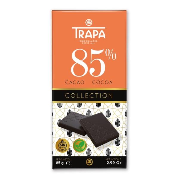 Tablette Chocolat noir Collection 85% cacao - TRAPA