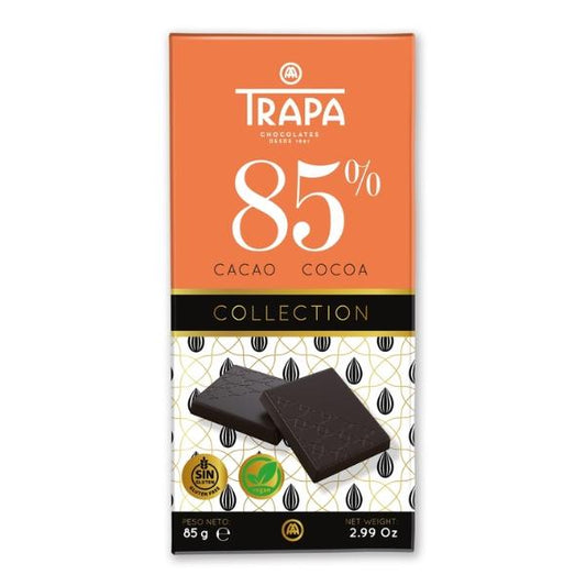 Tablette Chocolat noir Collection 85% cacao - TRAPA