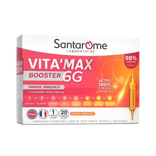 Vita'Max Booster 6G, 20 ampoules - SANTAROME BIO