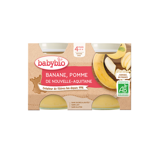 Purée de fruits, Banane, Pomme de nouvelle-aquitaine - Babybio