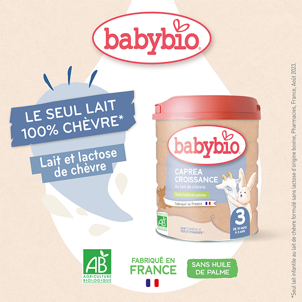 Lait CAPREA 3 Croissance au Lait de Chèvre, 800g - Babybio