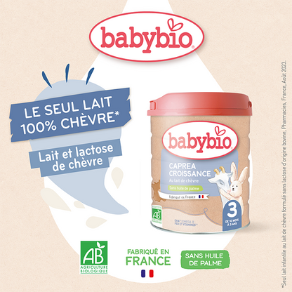 Lait CAPREA 3 Croissance au Lait de Chèvre, 800g - Babybio