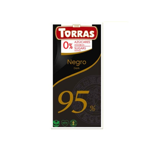 Tablette de chocolat Noir à 95% Cacao, 75g - TORRAS