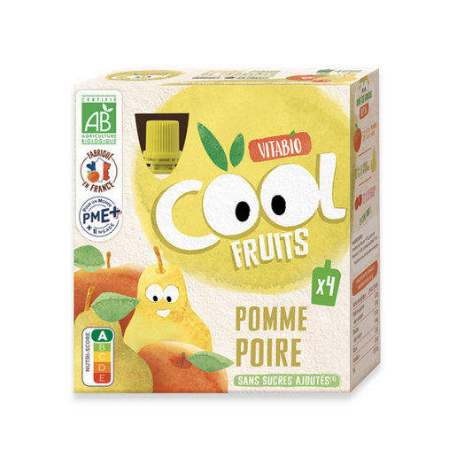 Compote Cool Fruits Pomme Poire 4x90g - Vitabio
