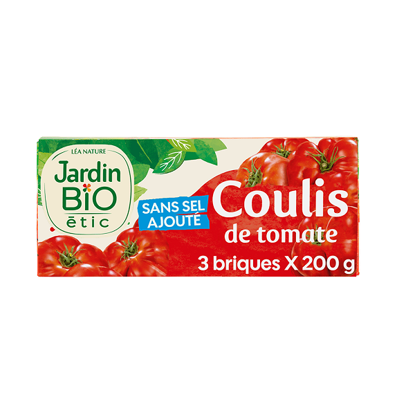 Coulis de tomate bio en brique x 3 - Jardin bio