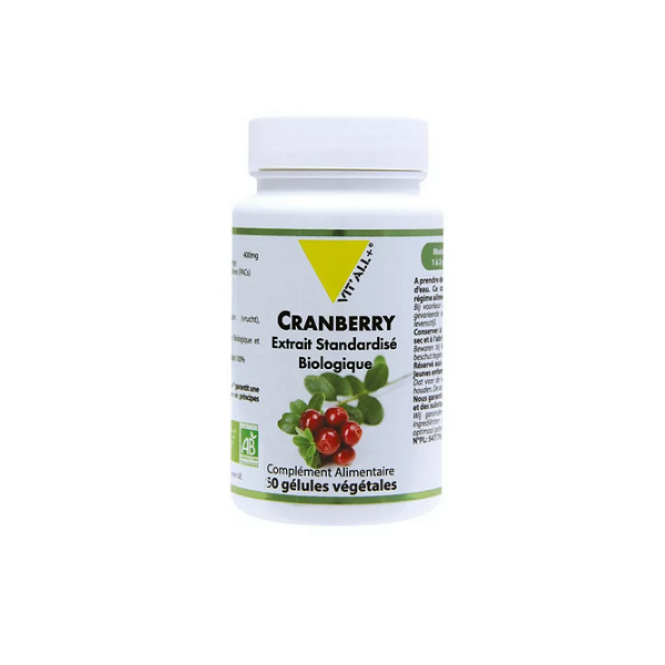 Cranberry biologique 10%pacs, 30 gélules - Vital Plus